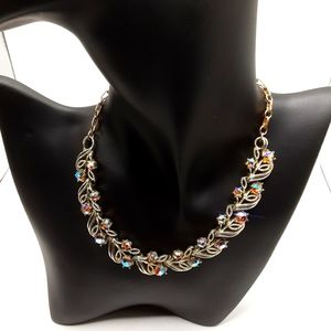 Vintage Coro Aurora Borealis Choker Necklace - Excellent Used Condition